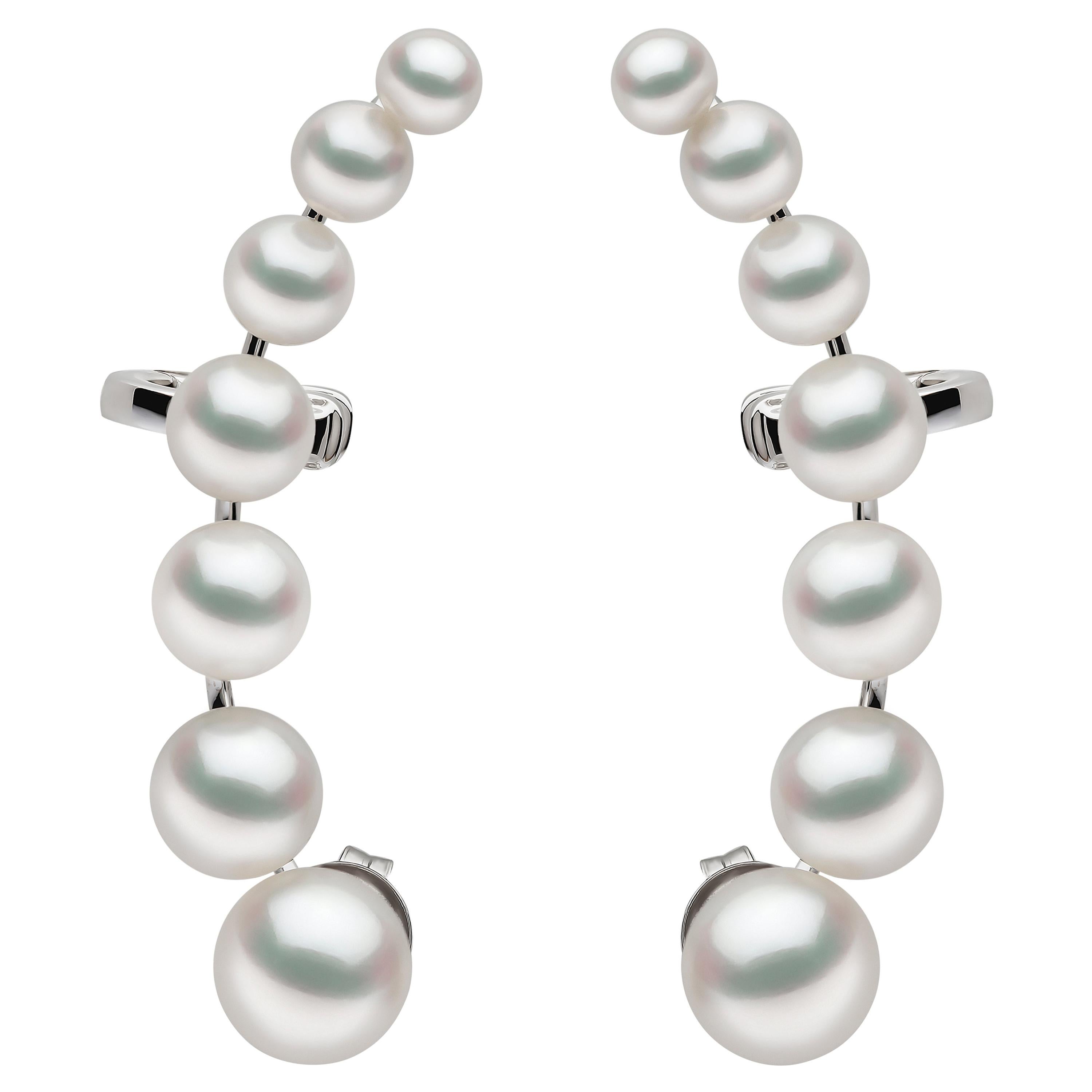 Yoko London Freshwater Pearl Ear Cuff in 18K White Gold in vendita
