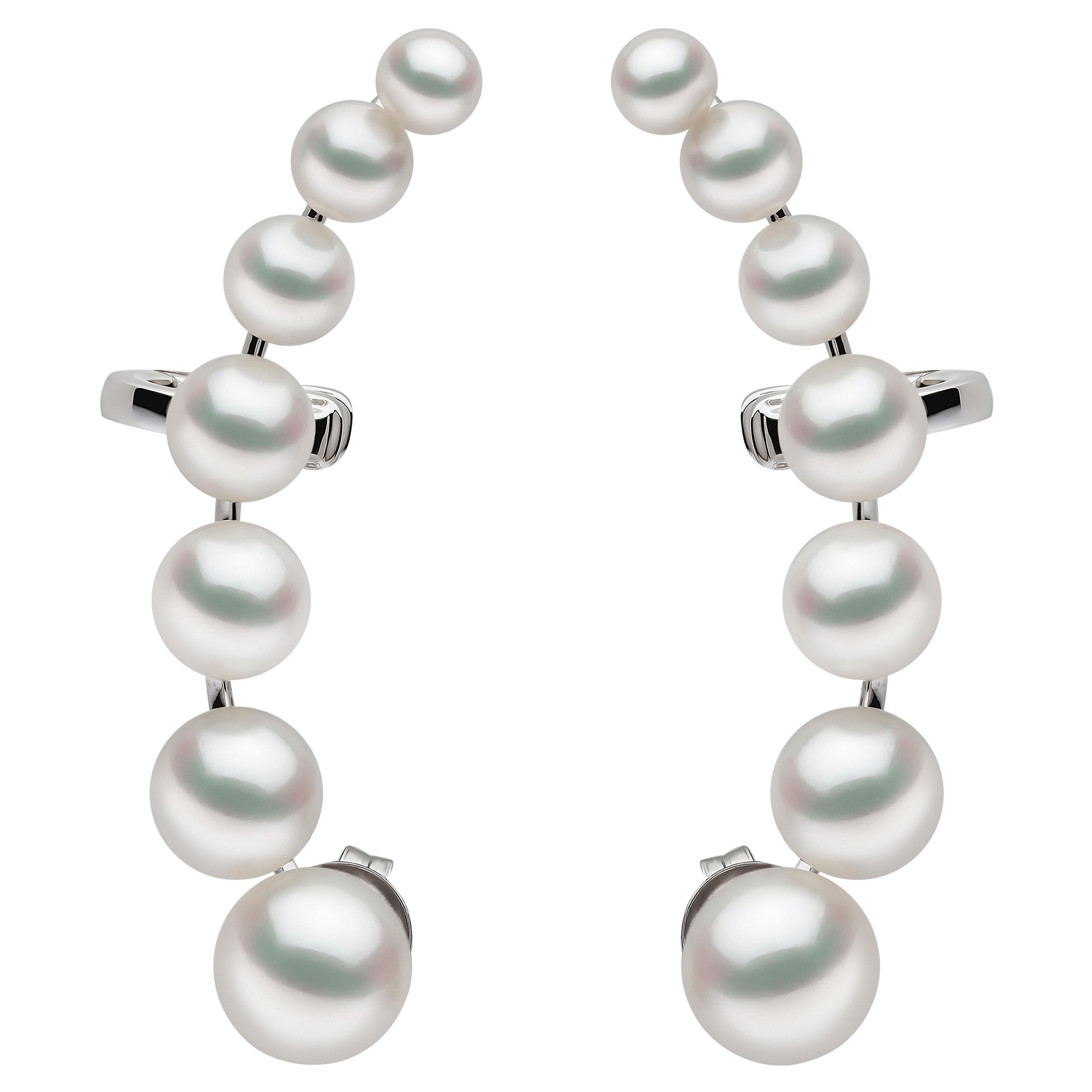 Yoko London Freshwater Pearl Ear Cuff in 18K White Gold 