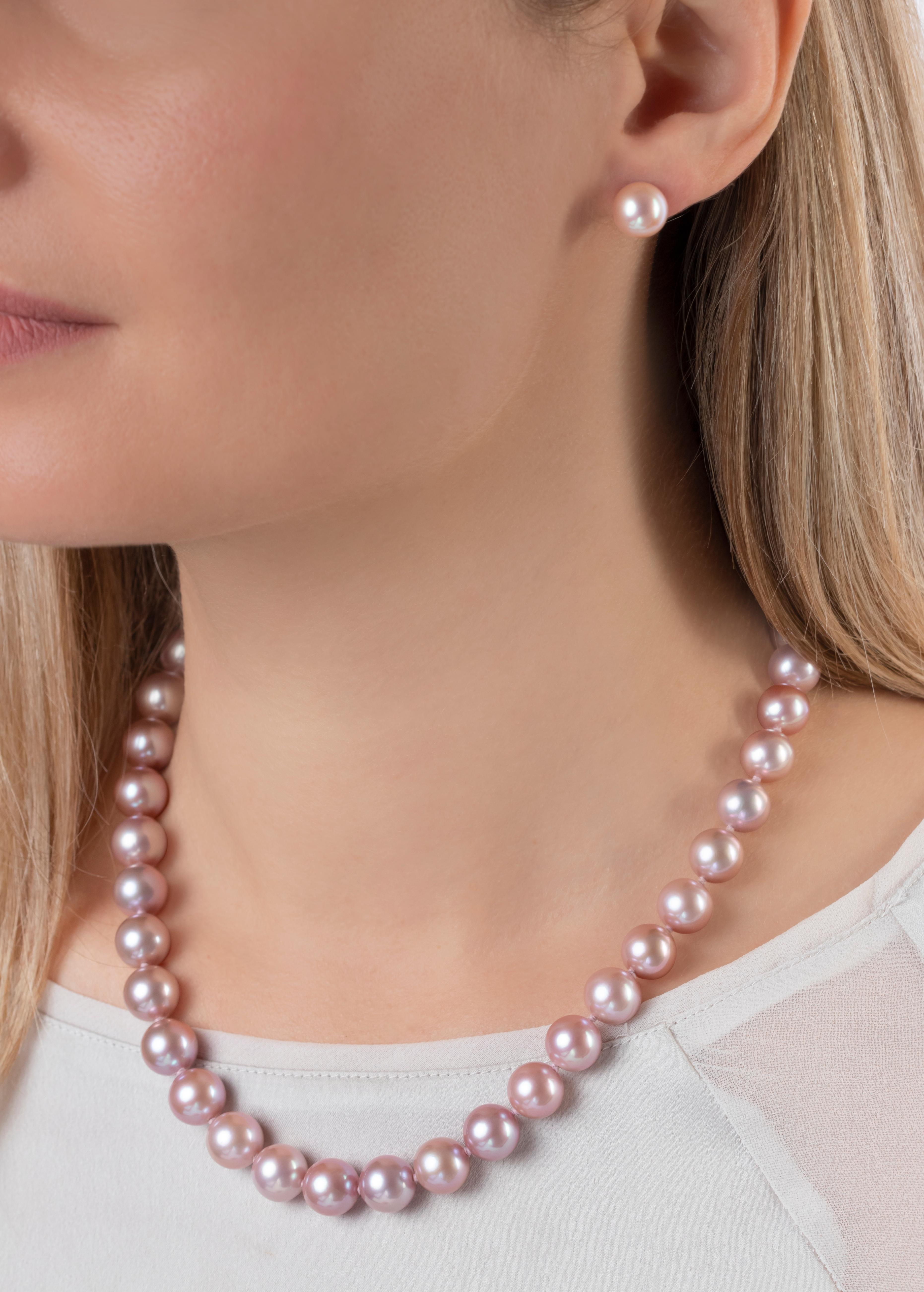 This sumptuous necklace by Yoko London features vibrant, natural colour pink Freshwater pearls. The pink-purple hue of these pearls is incredibly unique and rare. Each pearl has been expertly matched and hand strung in our London atelier. Perfect