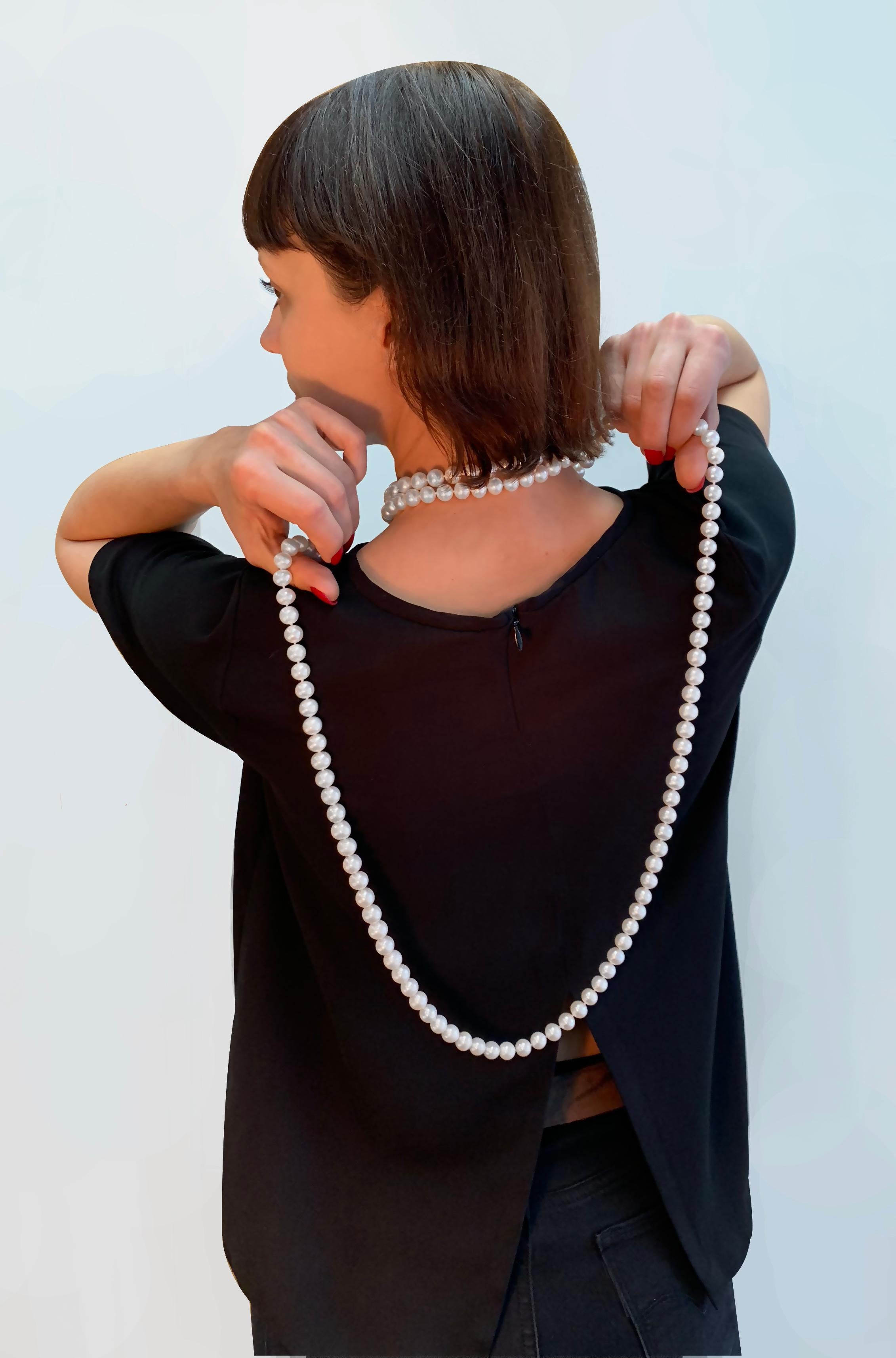 Yoko London Süßwasserperlen-Seil-Halskette Damen im Angebot