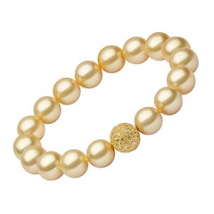 Yoko London Golden South Sea Pearl and Yellow Sapphire Bracelet in 18 Karat Gold