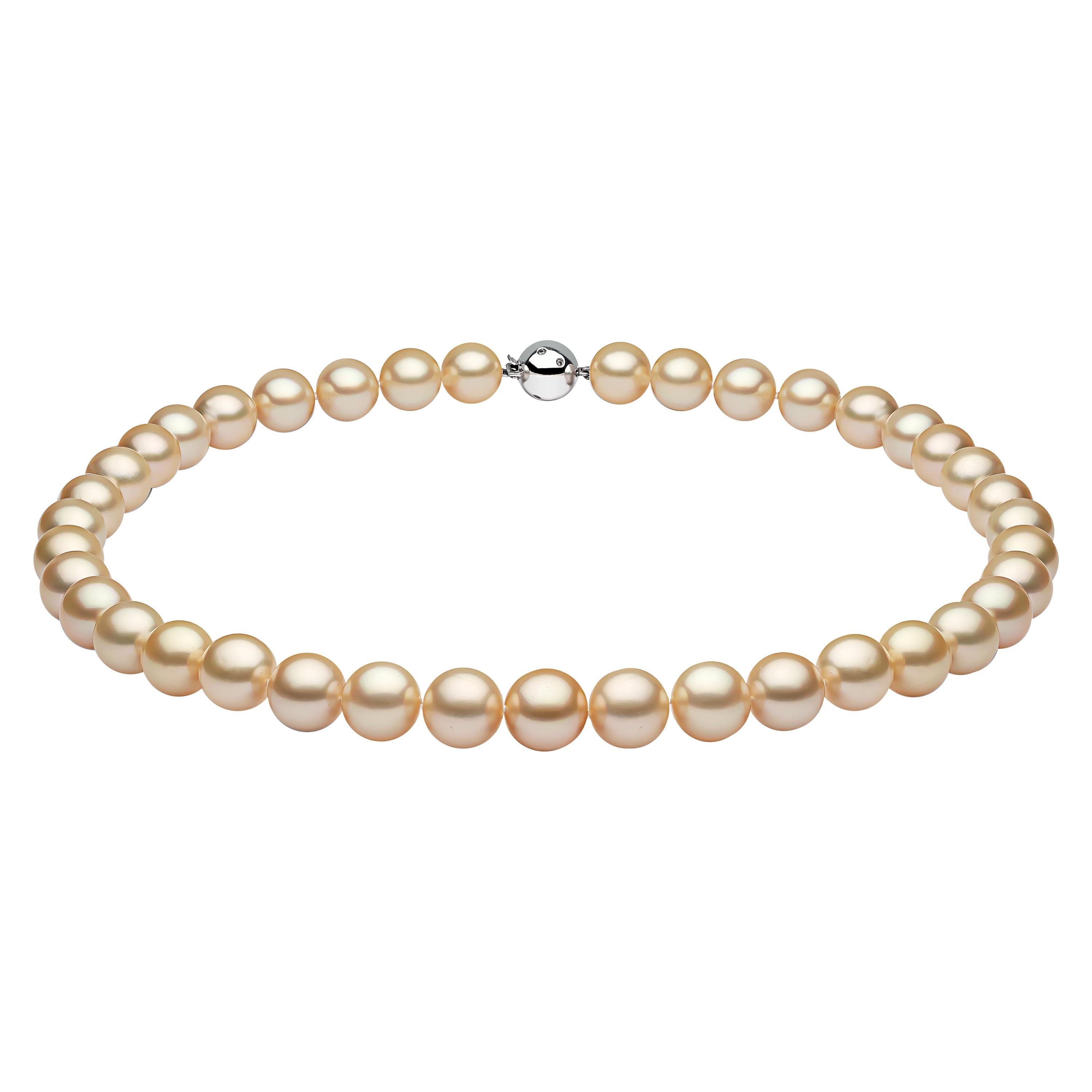 Yoko London Golden South Sea Pearl Classic Necklace on 18 Karat White Gold For Sale
