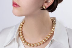 Yoko London Golden South Sea Pearl Classic Necklace on 18 Karat Yellow Gold