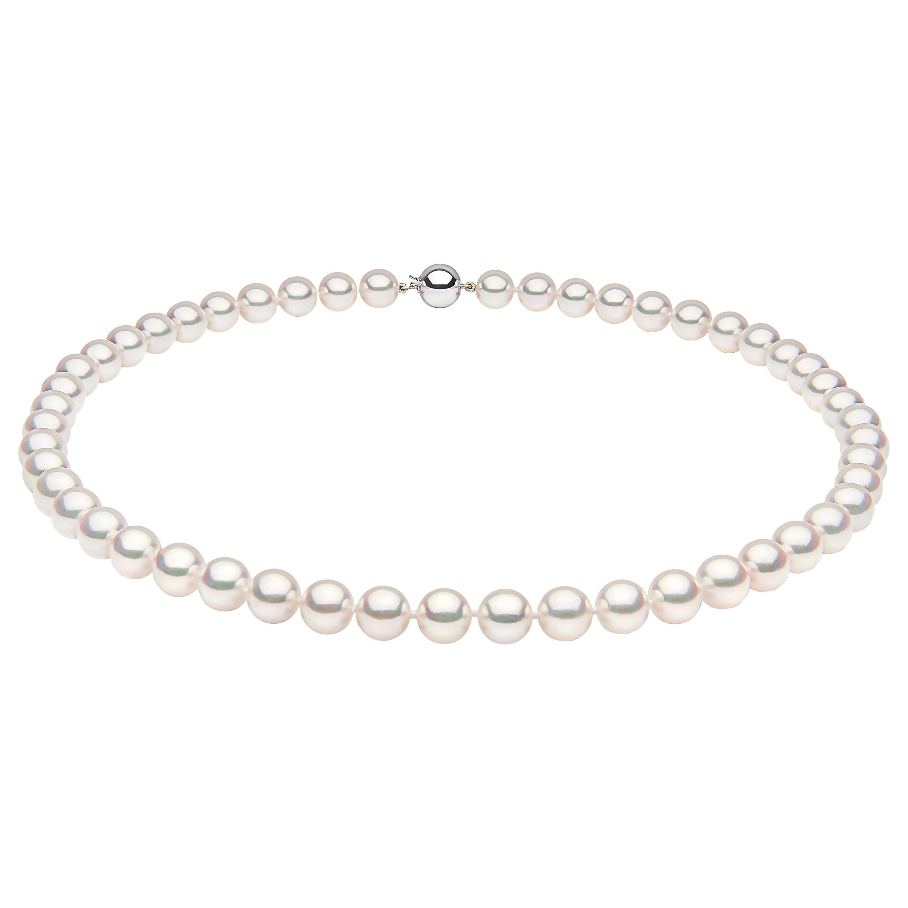 Yoko London Japanese Akoya Pearl Necklace on 18 Karat White Gold For Sale