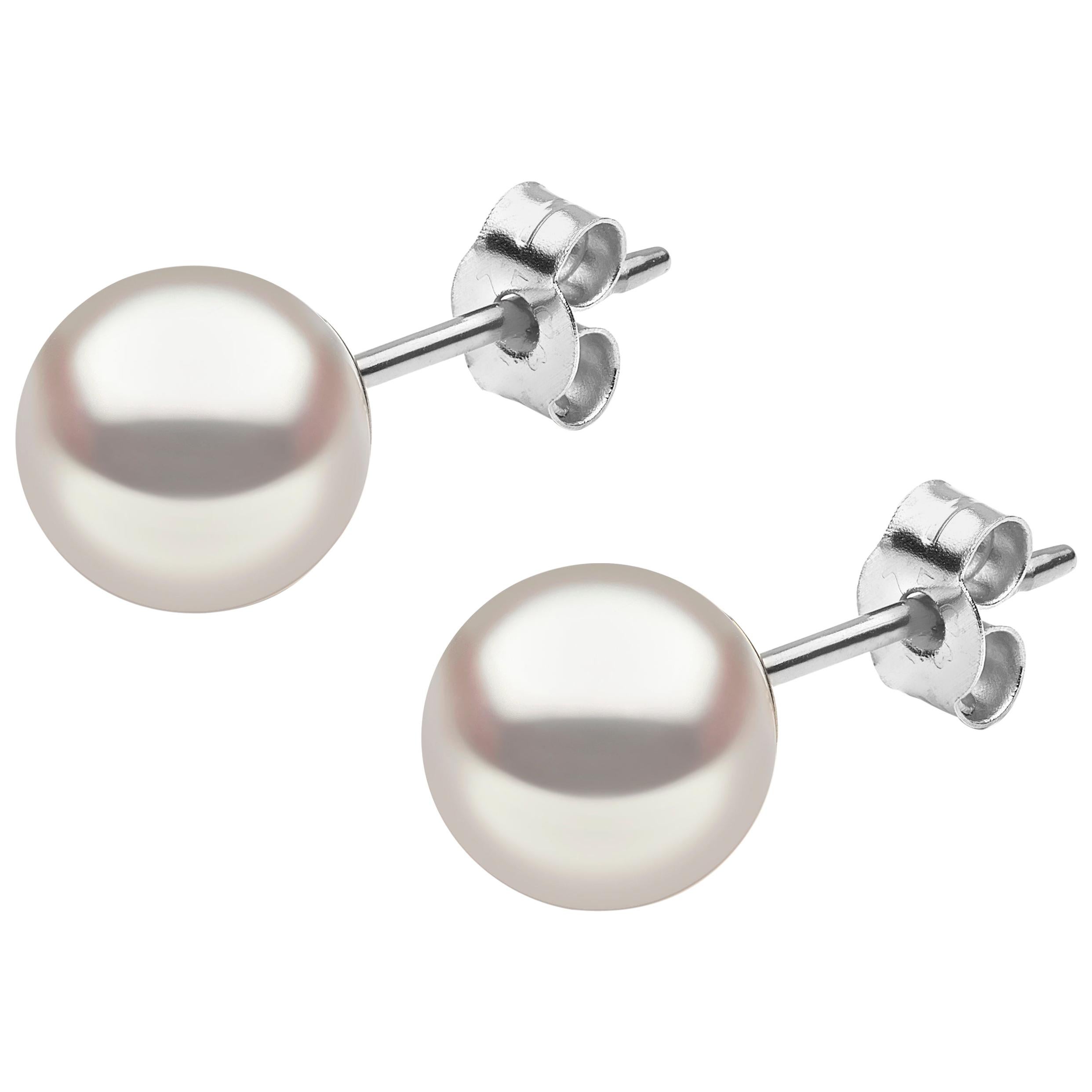 Yoko London Japanese Akoya Pearl Stud Earrings in 18 Karat White Gold For  Sale at 1stDibs | akoya pearl earrings, 7.5 mm pearl earrings