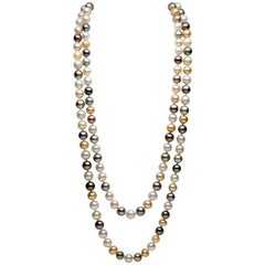 Yoko London Multicolored Baroque Pearl Rope Necklace