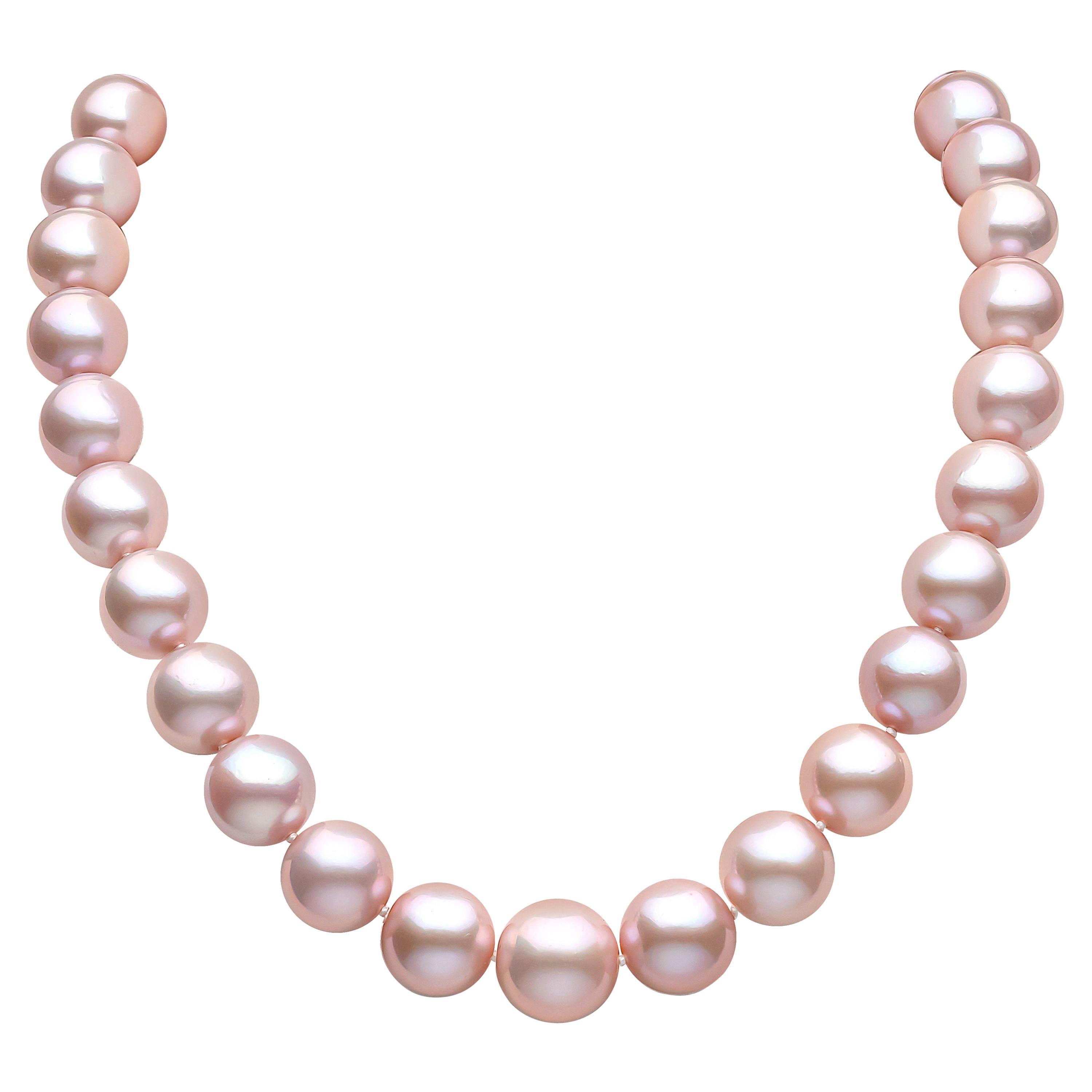 Treasur Natural White Freshwater Pearl and Pink Agate Necklace 