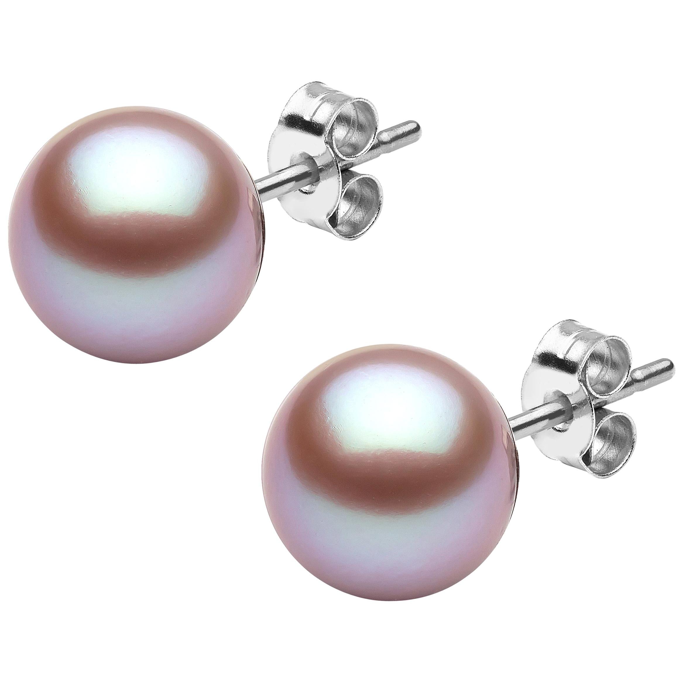 Yoko London Natural Pink Colour Classic Earring Studs on 18 Karat White Gold For Sale
