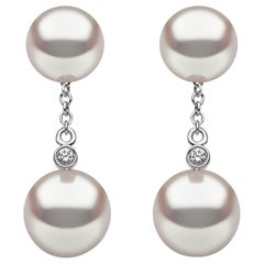 Yoko London Pearls Akoya Pearl and Diamond Earrings in 18 Karat White Gold