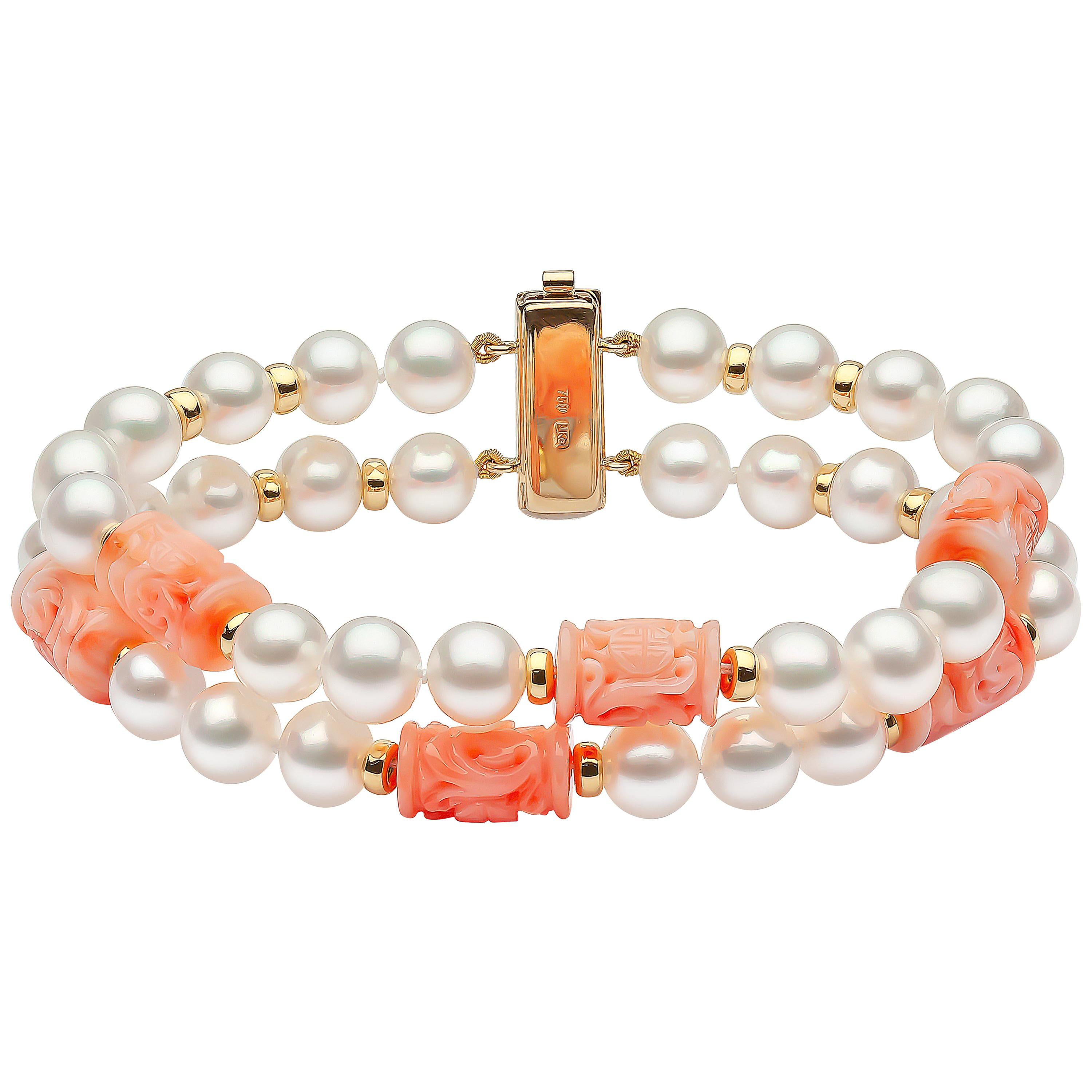 Yoko London Baroque Freshwater Pearl and Diamond Bracelet in 18 Karat