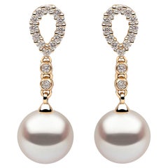 Yoko London Pearls Freshwater Pearl and Diamond Earrings in 18 Karat Yellow Gold