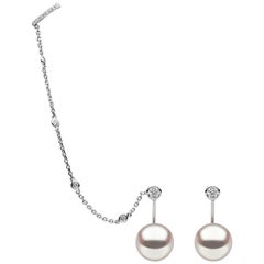 Yoko London Perlen Südseeperlen und Diamant-Ohrring-Manschettenknöpfe aus 18 Karat Gold