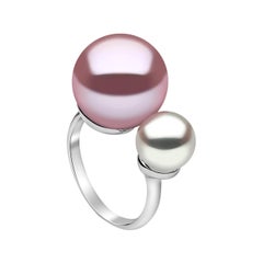 Yoko London Pink Freshwater and South Sea Pearl Ring in 18k White Gold