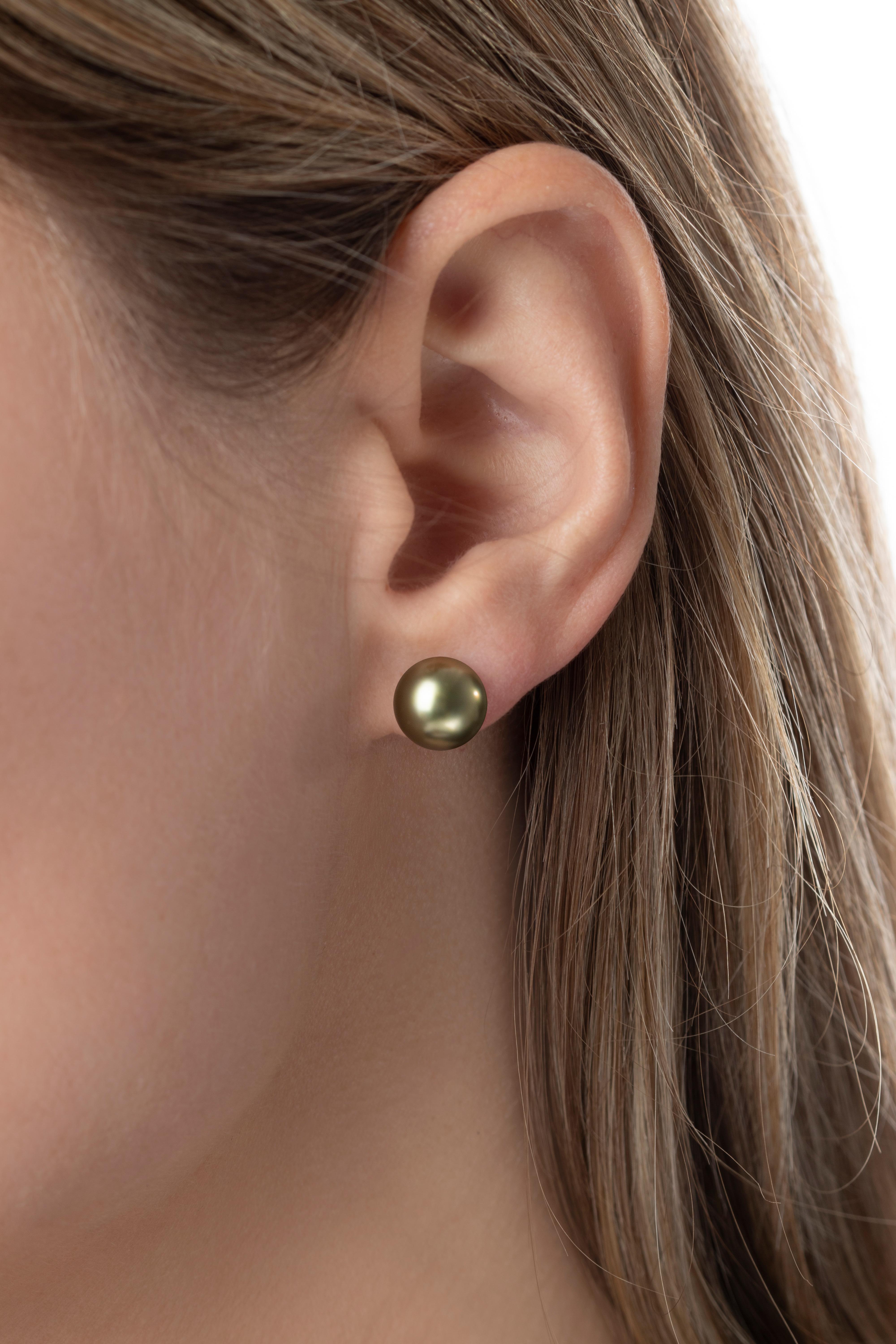 pistachio pearl earrings