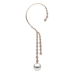 Yoko London Manchette en or rose 18 carats avec perles des mers du Sud et diamants