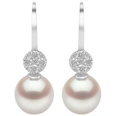 Yoko London South Sea Pearl and Diamond Earrings in 18 Carat White Gold