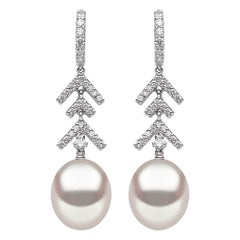 Yoko London South Sea Pearl and Diamond Earrings in 18 Karat White Gold