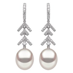 Yoko London South Sea Pearl and Diamond Earrings in 18 Karat White Gold