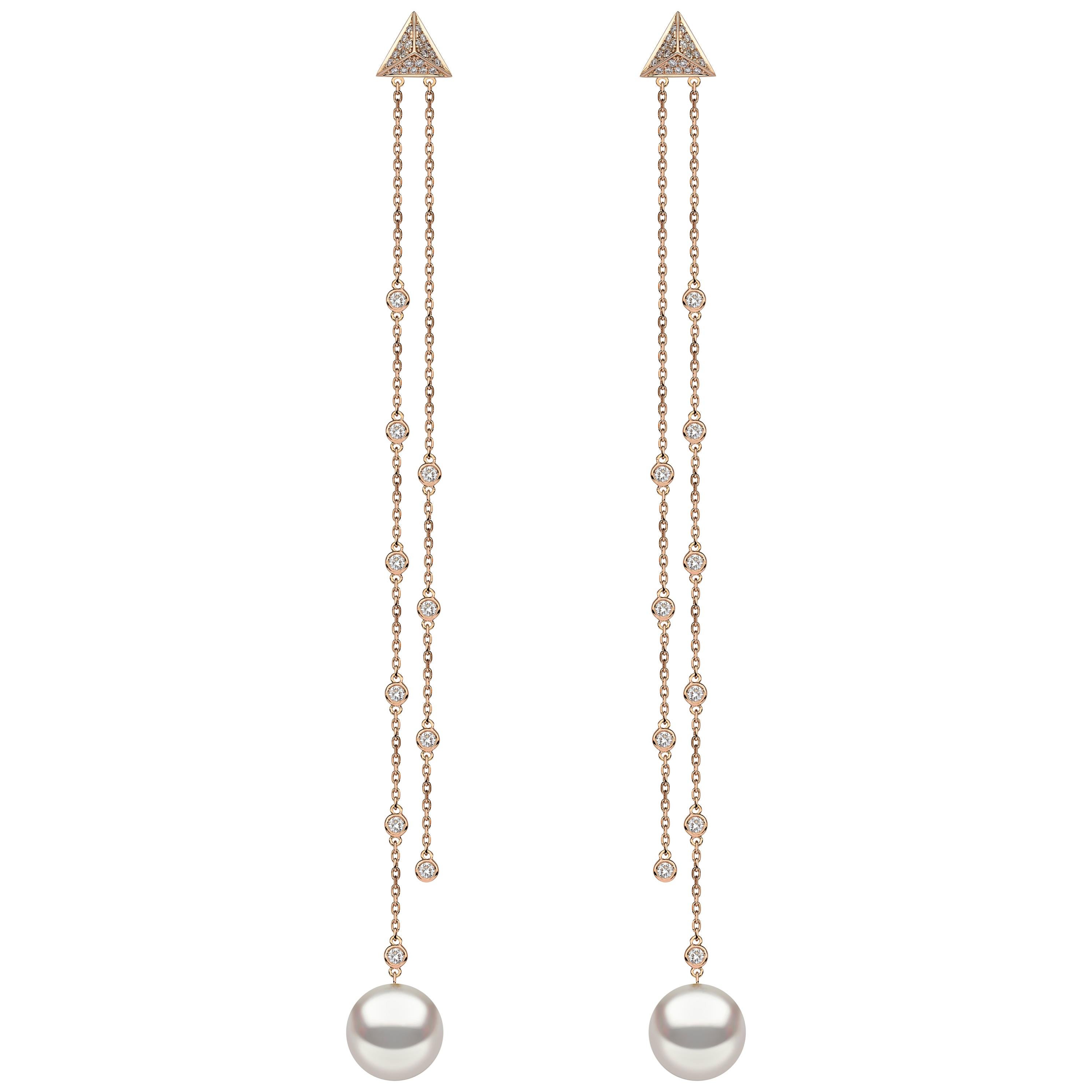 Yoko London South Sea Pearl and Diamond Earrings in 18 Karat Rose Gold