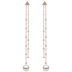 Yoko London South Sea Pearl and Diamond Earrings in 18 Karat Rose Gold