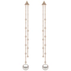 Yoko London South Sea Pearl and Diamond Earrings in 18 Karat Rose Gold