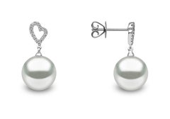 Yoko London Valentines Collection - 18ct White Gold Pearl Diamond Earrings