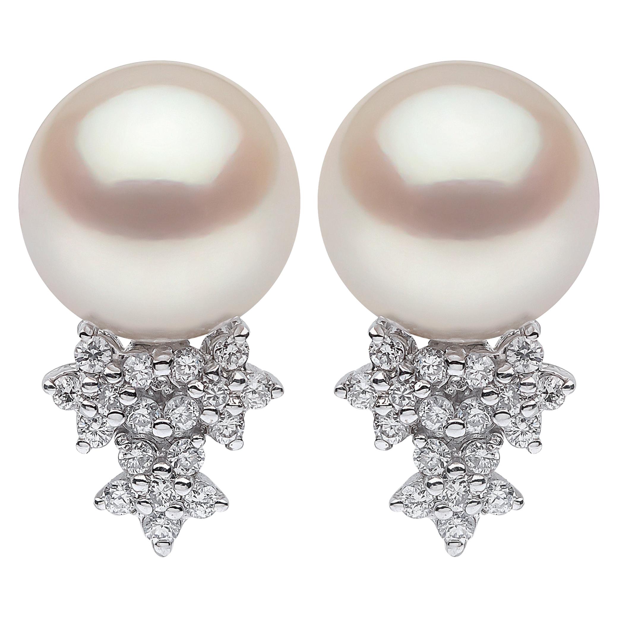 Yoko London South Sea Pearl and Diamond Earrings in 18 Karat White Gold