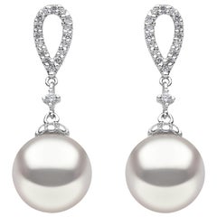Yoko London South Sea Pearl and Diamond Earrings in 18 Karat White Gold