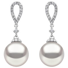 Yoko London South Sea Pearl and Diamond Earrings in 18 Karat White Gold