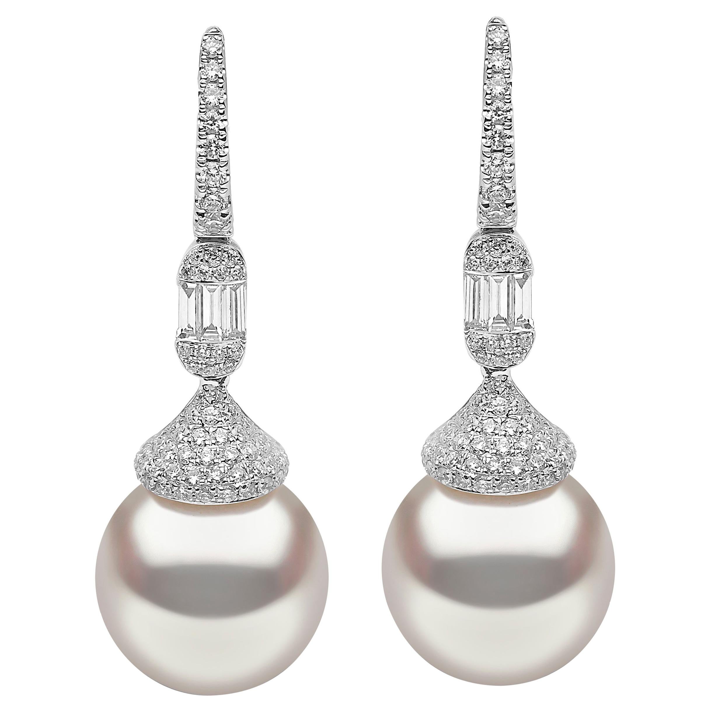 Yoko London South Sea Pearl and Diamond Earrings in 18 Karat White Gold