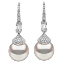 Yoko London South Sea Pearl and Diamond Earrings in 18 Karat White Gold