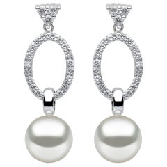 Yoko London South Sea Pearl and Diamond Earrings in 18 Karat White Gold