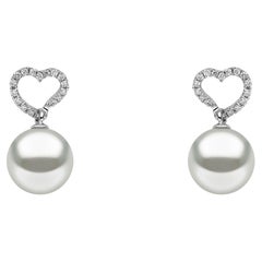 Yoko London South Sea Pearl and Diamond Earrings in 18 Karat White Gold