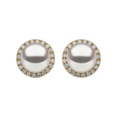Yoko London South Sea Pearl and Diamond Earrings in 18 Karat Yellow Gold
