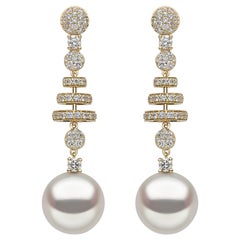 Yoko London South Sea Pearl and Diamond Earrings in 18 Karat Yellow Gold