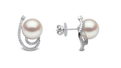 Yoko London 18ct White Gold South Sea Pearl and Diamond "Aurora" Earrings