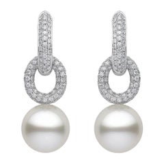 Yoko London South Sea Pearl and Diamond Earrings in 18k White Gold