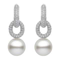 Yoko London South Sea Pearl and Diamond Earrings in 18k White Gold