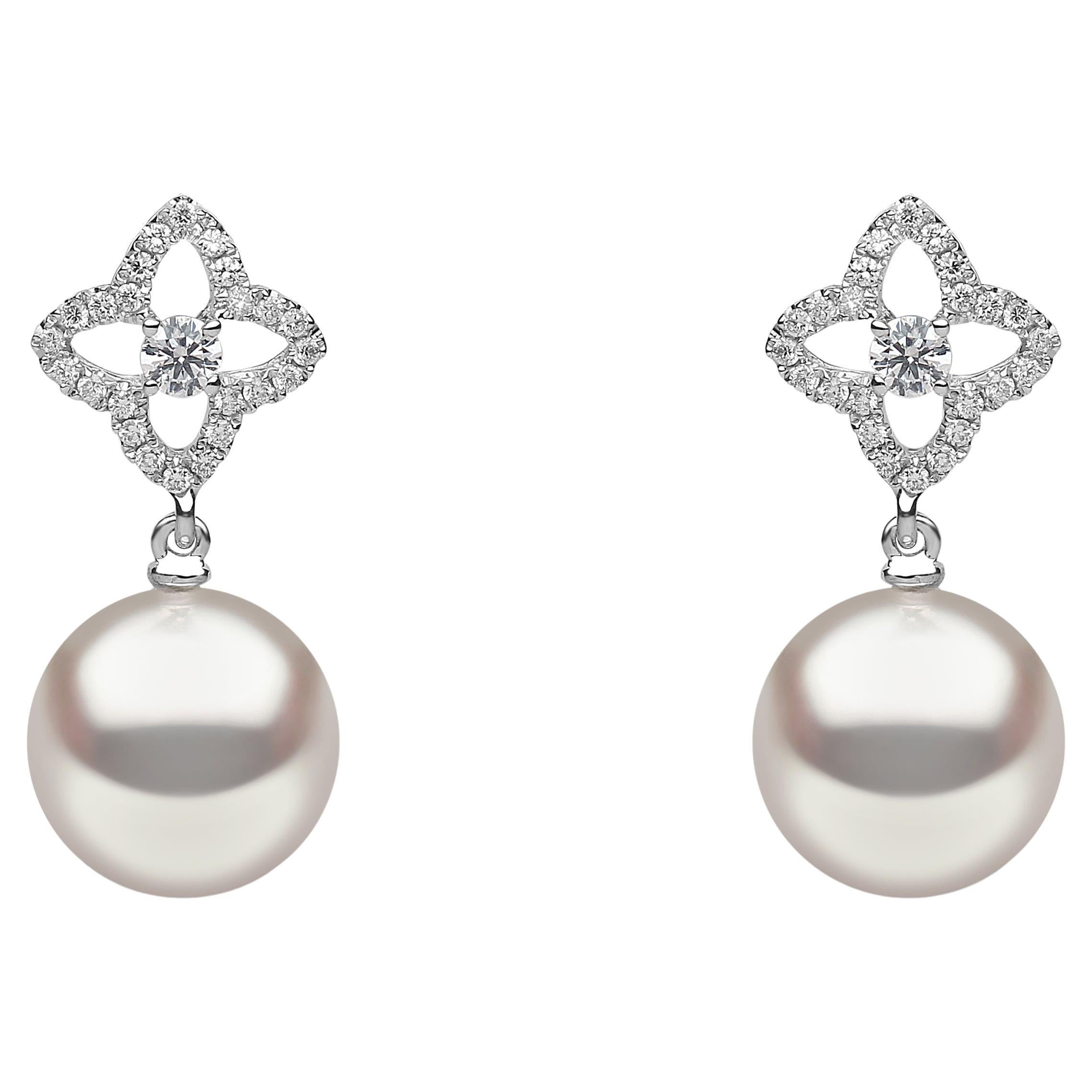 Yoko London South Sea Pearl and Diamond Earrings in 18K White Gold