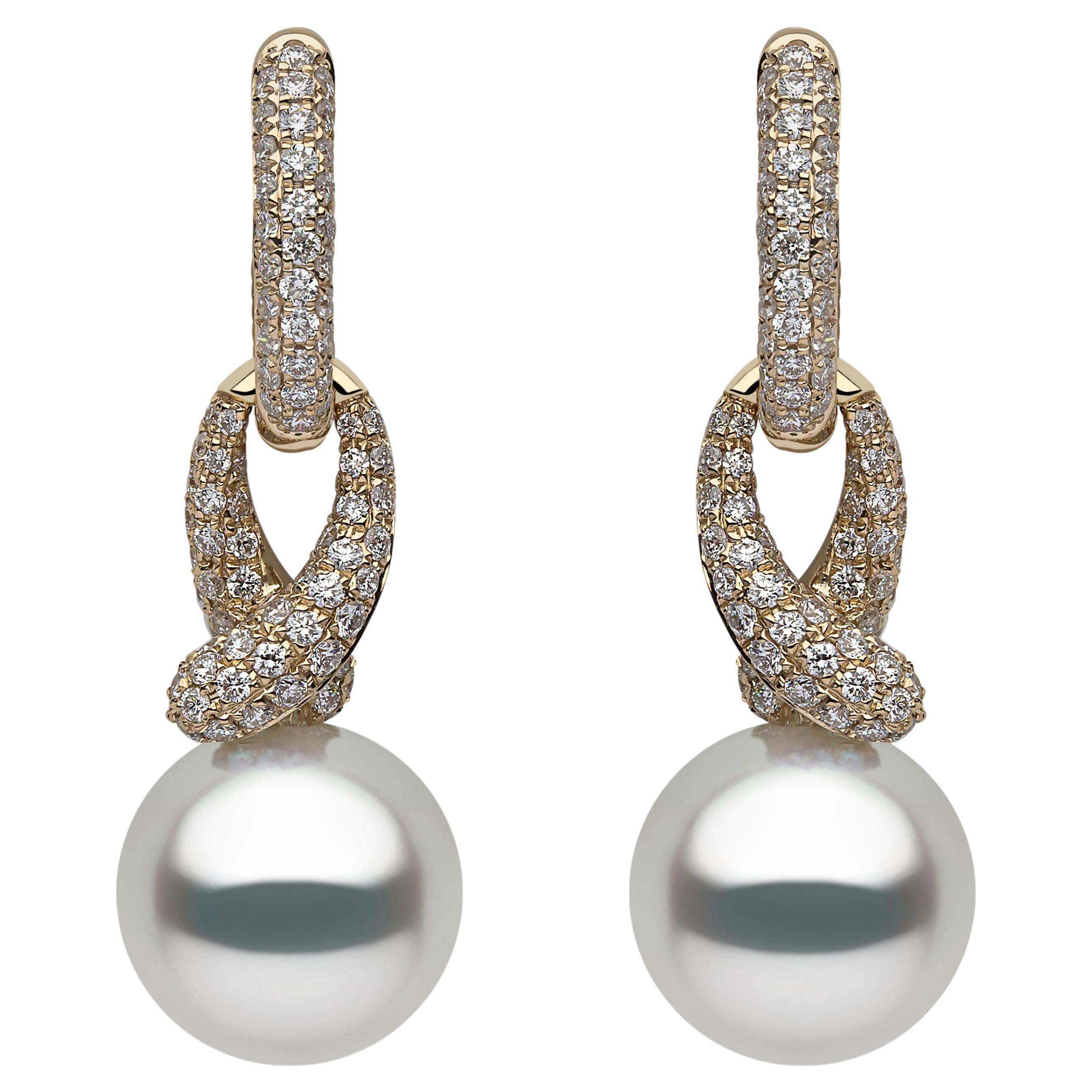 Yoko London South Sea Pearl and Diamond Earrings in 18K Yellow Gold