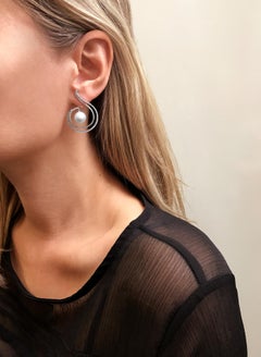 Yoko London South Sea Pearl and Diamond Earrings Set in 18 Karat White Gold
