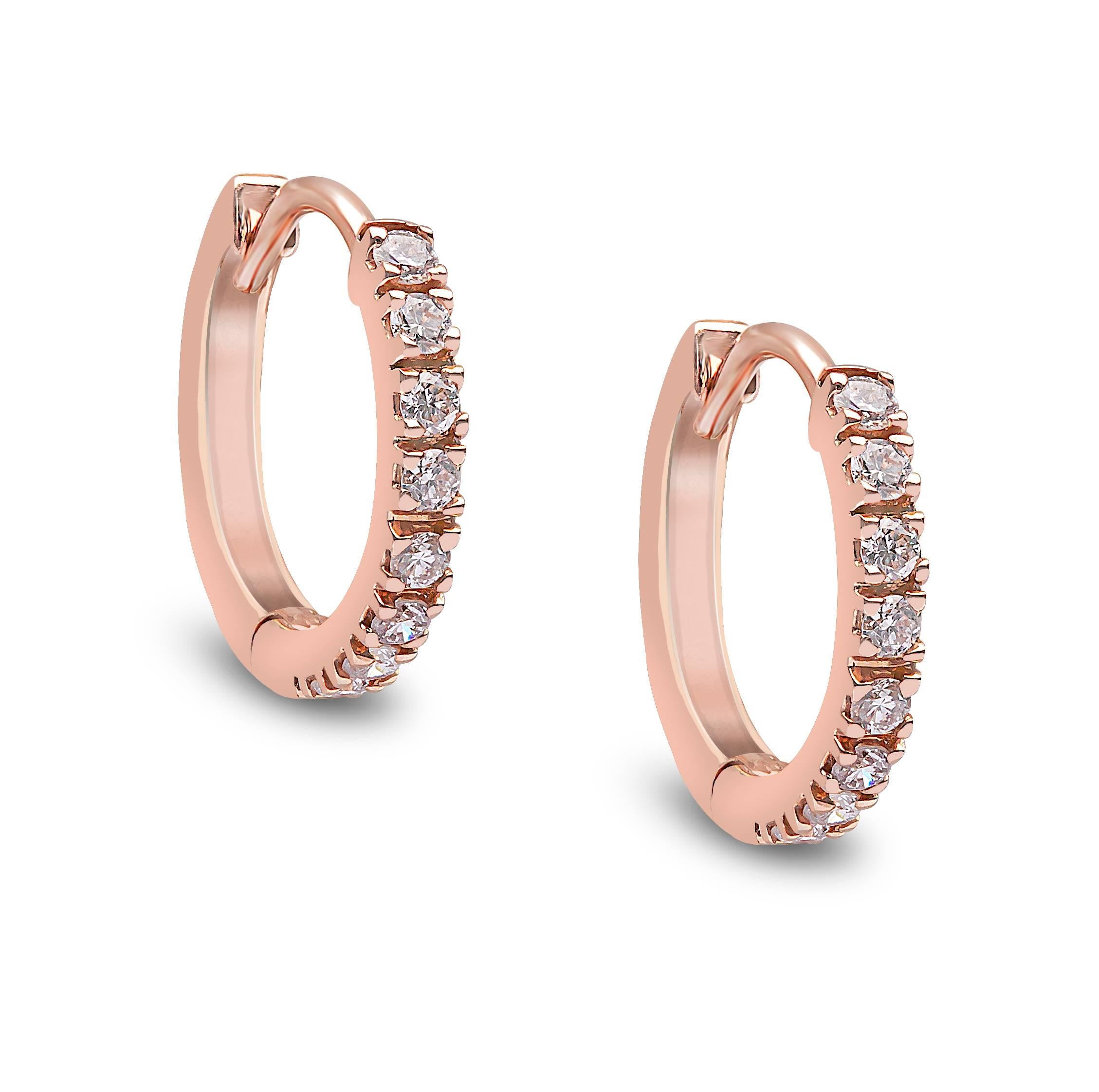 Contemporary Yoko London South Sea Pearl and Diamond Hoop Earrings in 18 Karat Rose Gold