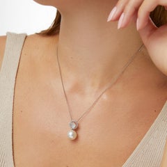 Yoko London South Sea Pearl and Diamond Pendant in 18 Karat White Gold