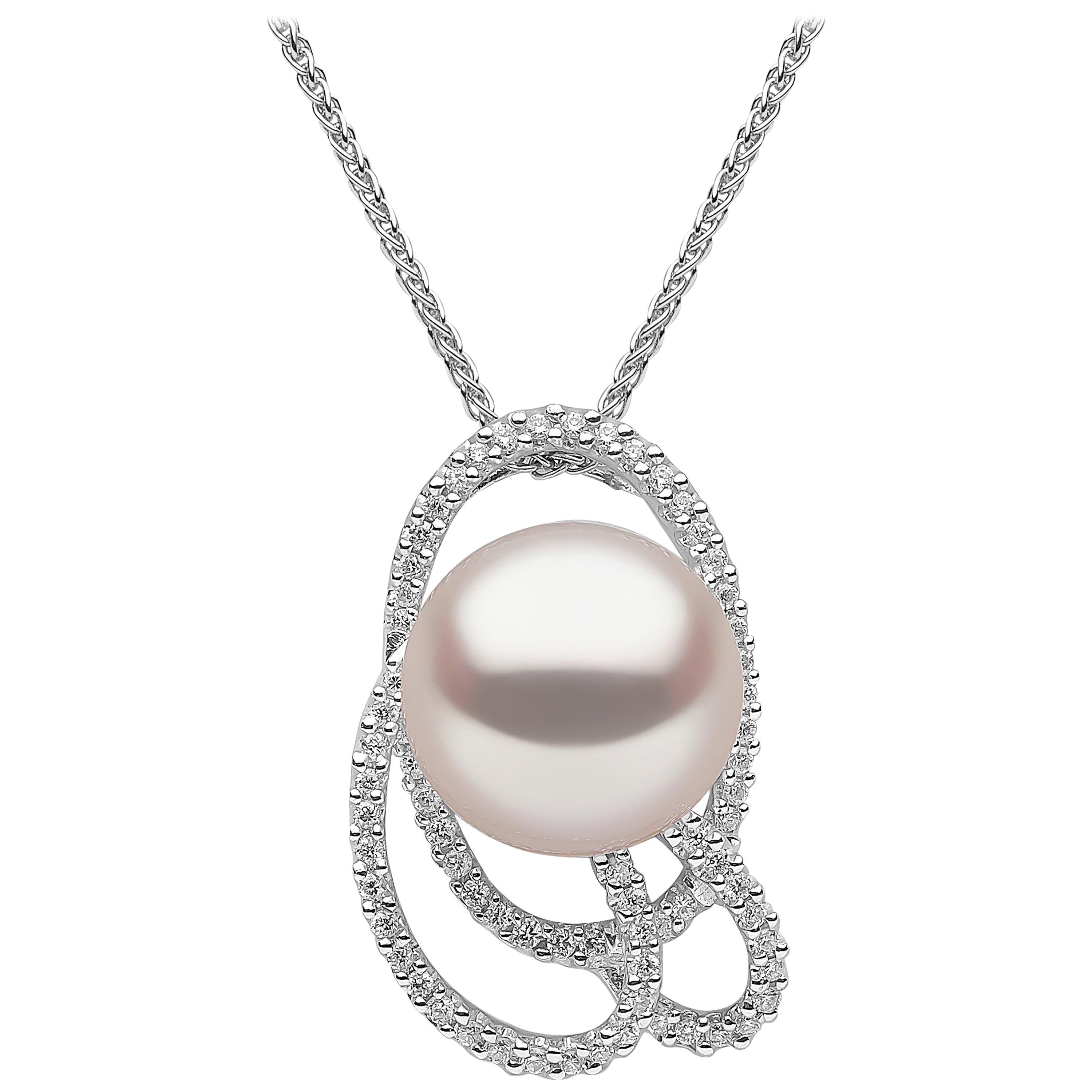 Yoko London South Sea Pearl and Diamond Pendant in 18 Karat White Gold