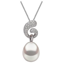 Yoko London South Sea Pearl and Diamond Pendant in 18 Karat White Gold