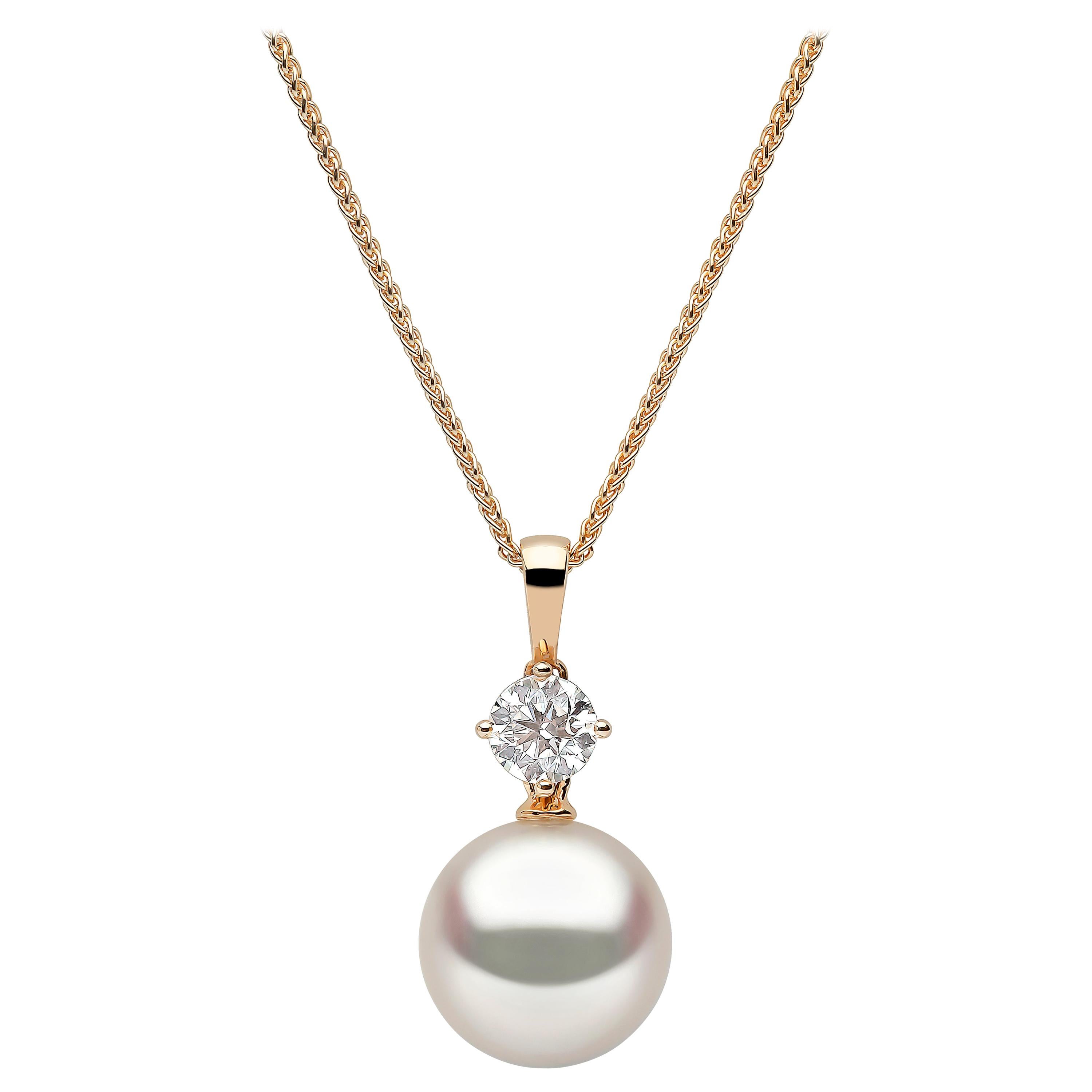 Yoko London Pendentif en or jaune 18 carats avec perles des mers du Sud et diamants