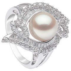Yoko London South Sea Pearl and Diamond Ring in 18 Karat White Gold