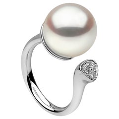 Yoko London Südsee Perle und Diamant Ring in 18k Weißgold