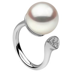 Yoko London South Sea Pearl and Diamond Ring in 18k White Gold