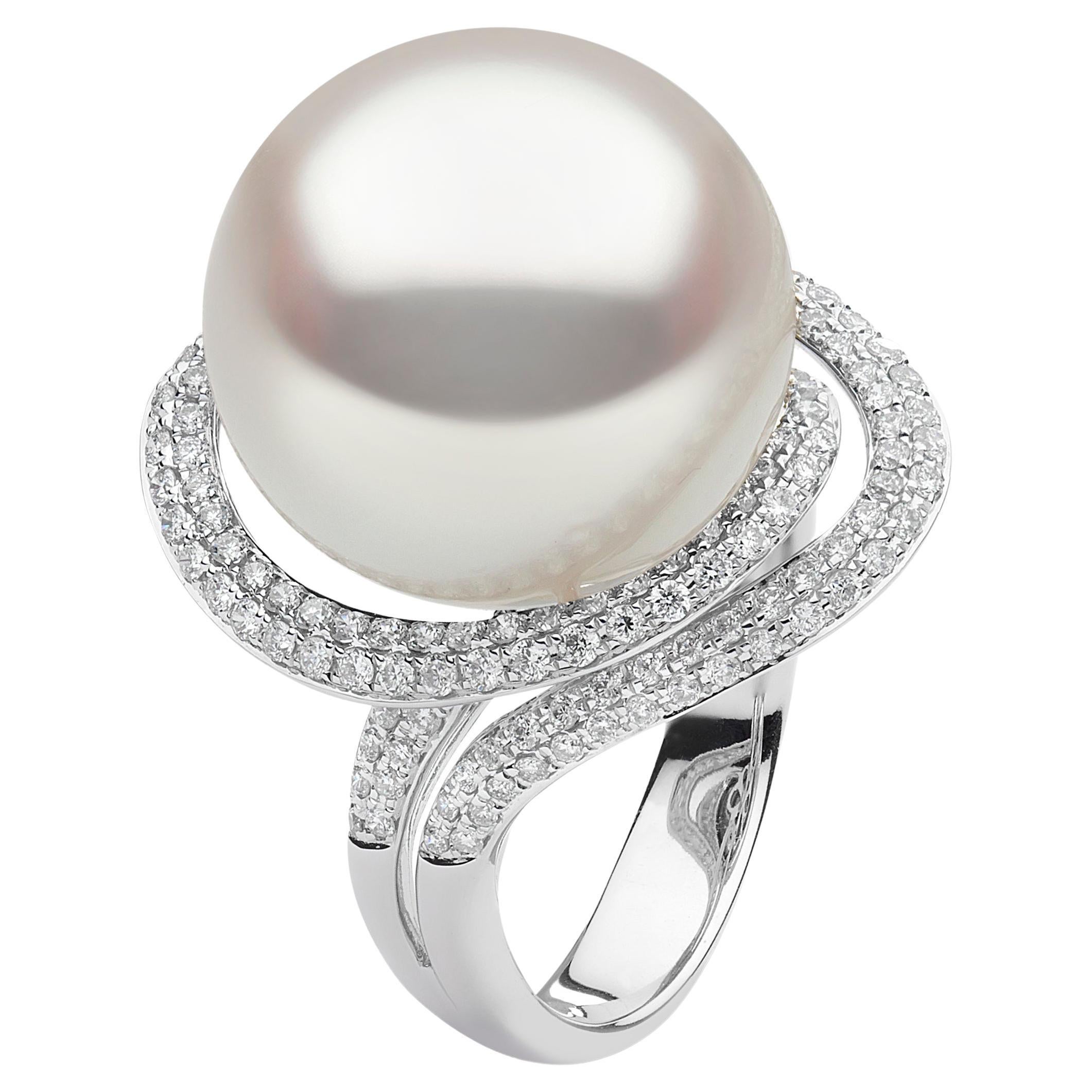 Yoko London South Sea Pearl and Diamond Ring in 18K White Gold